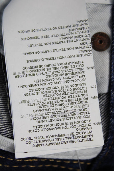 Dsquared2 Womens Maxi Straight Pencil Skirt Dark Blue 100% Cotton Size 44