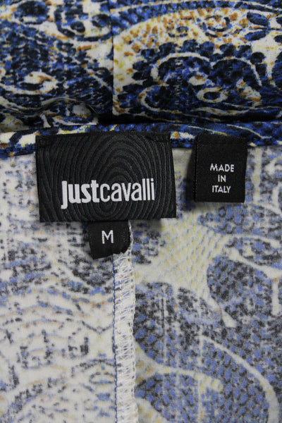 Just Cavalli Women Dark Blue Paisley Bodycon Dress Size M