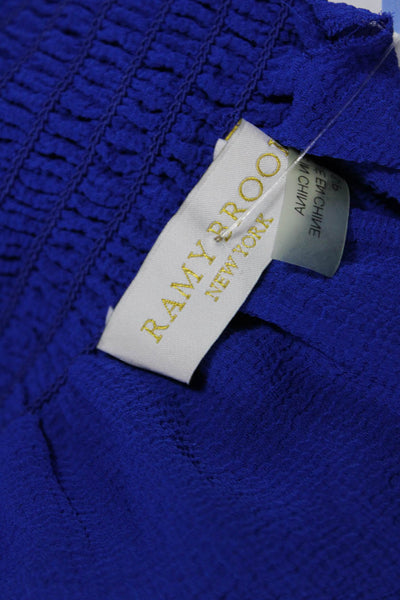 Ramy Brook Womens Short Peasant Skirt Solid Blue Size S