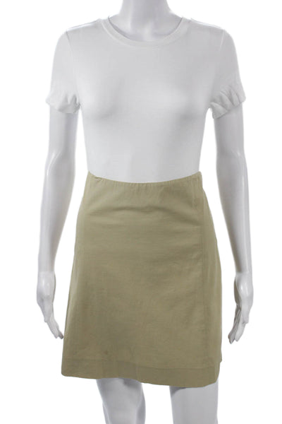 Theory Womens A-Line Mini Skirt Beige Size 6