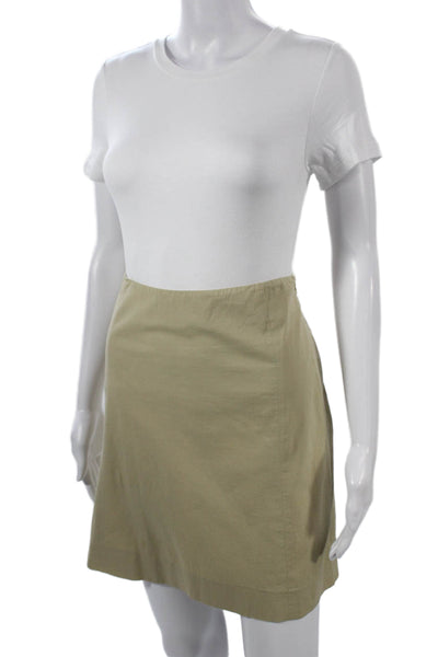 Theory Womens A-Line Mini Skirt Beige Size 6