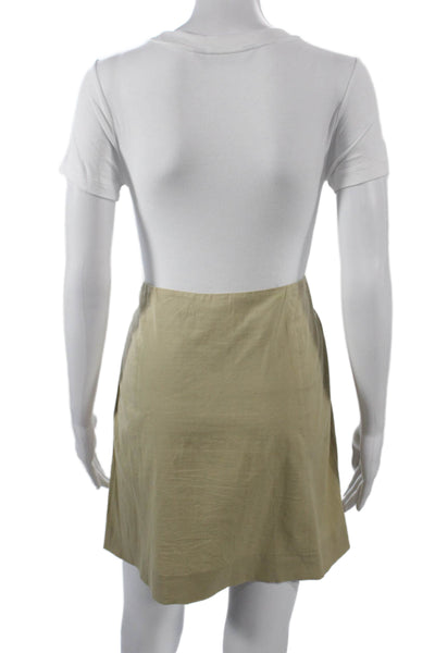 Theory Womens A-Line Mini Skirt Beige Size 6