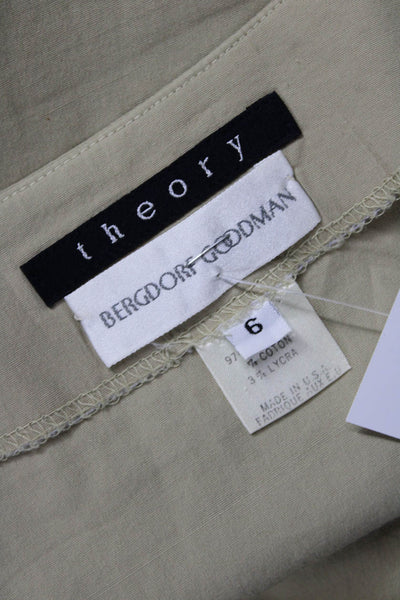 Theory Womens A-Line Mini Skirt Beige Size 6