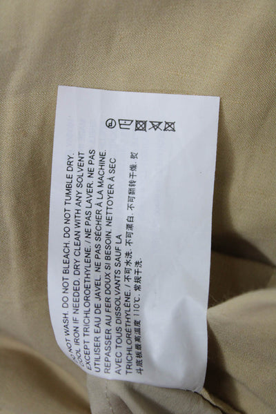 Theory Women Ankle Cropped Khaki Petite Linen Blend Pants Size 00