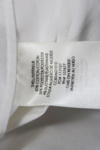 Alice + Olivia Women Button-Up Collared White 3/4 Sleeve Cotton Blend Size XS