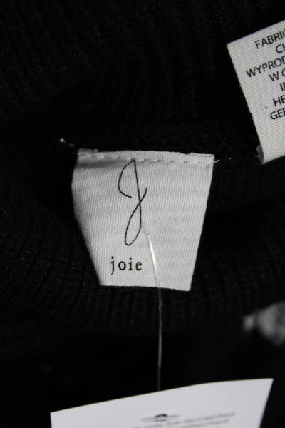 Joie Womens Pullover Mock Neck Striped Black Viscose Long Sleeve Size S
