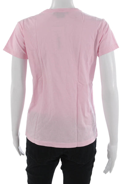 Ralph Lauren Sport Women Basic Pink V-Neck Cotton T-Shirt Short Sleeve Size S