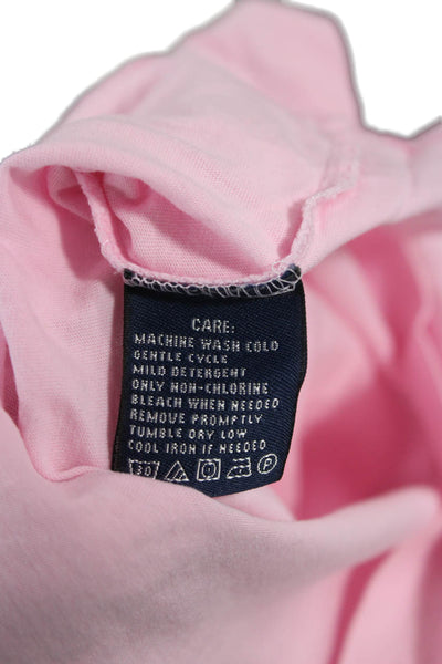 Ralph Lauren Sport Women Basic Pink V-Neck Cotton T-Shirt Short Sleeve Size S