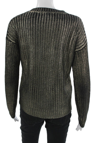 Lucy Paris Women Pullover Sweater Black Crew Neck Long Sleeve Size S