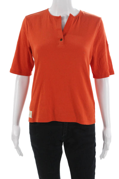 Lauren Ralph Lauren Womens Basic T-Shirt Orange Cotton Short Sleeve Size M