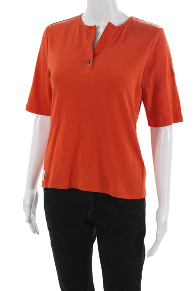 Lauren Ralph Lauren Womens Basic T-Shirt Orange Cotton Short Sleeve Size M