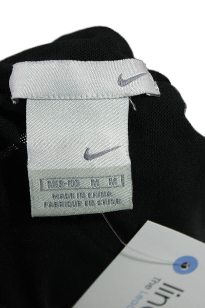 Nike Womens Basic Sleeveless Mock Neck Tank Black Polyester Button Size M