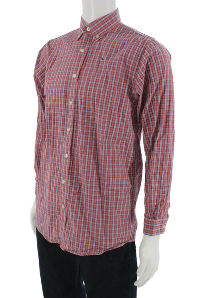 Vineyard Vines Mens Button-Down Plaid Red Shirt Long Sleeve Size XL