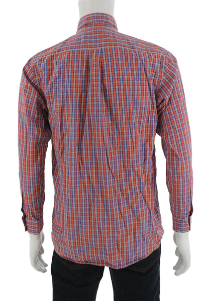 Vineyard Vines Mens Button-Down Plaid Red Shirt Long Sleeve Size XL