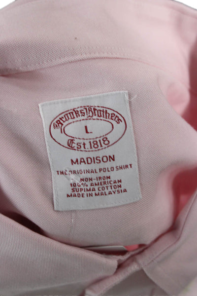 Brooks Brothers Mens Buttondown Dress Shirt Pink Long Sleeve Cotton Size L