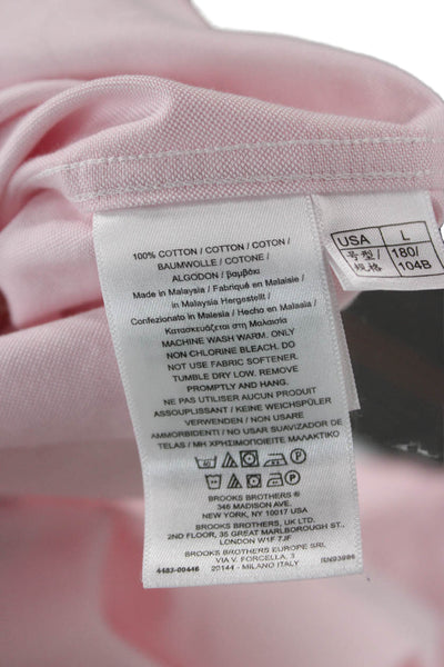 Brooks Brothers Mens Buttondown Dress Shirt Pink Long Sleeve Cotton Size L