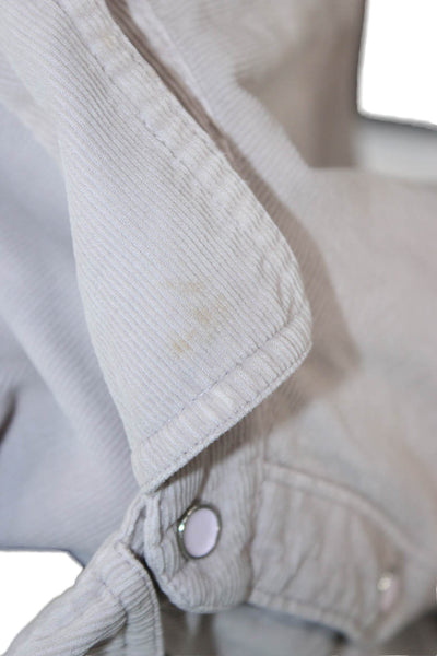 Frame Mens Beige 100% Cotton Point Collar Western Button-Up Long Sleeve Size S