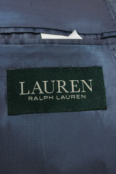 Lauren Ralph Lauren Mens Blue Linen Check Blazer Button Collared Spring Size 48