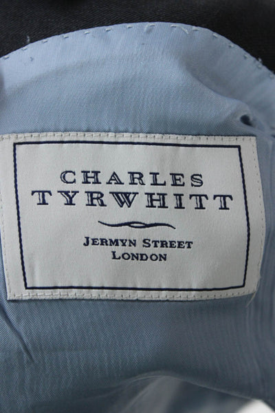 Charles Tyrwhitt Mens Dark Gray 2 Piece Wool Suit Jacket Button Size 38