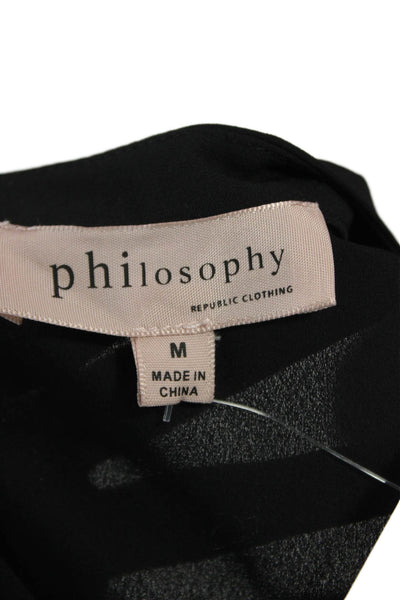 philosophy Womens Basic Black Sleeveless Polyester Blouse Size M