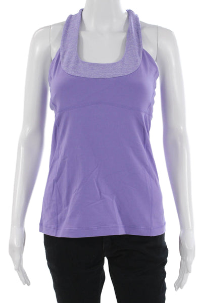 Lululemon Womens Purple Nylon Square Neck Sleeveless Tank Size 4