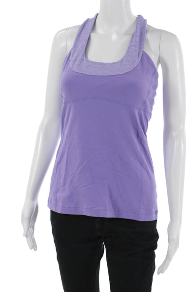 Lululemon Womens Purple Nylon Square Neck Sleeveless Tank Size 4