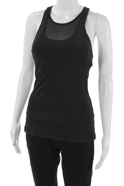 Lululemon Womens Tank Top Black Nylon Lycra Round Neck Size 4