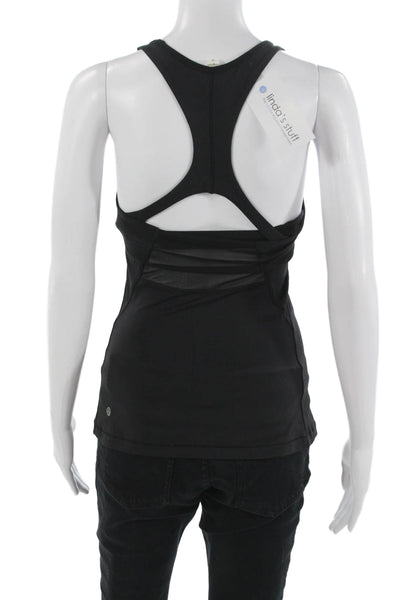 Lululemon Womens Tank Top Black Nylon Lycra Round Neck Size 4