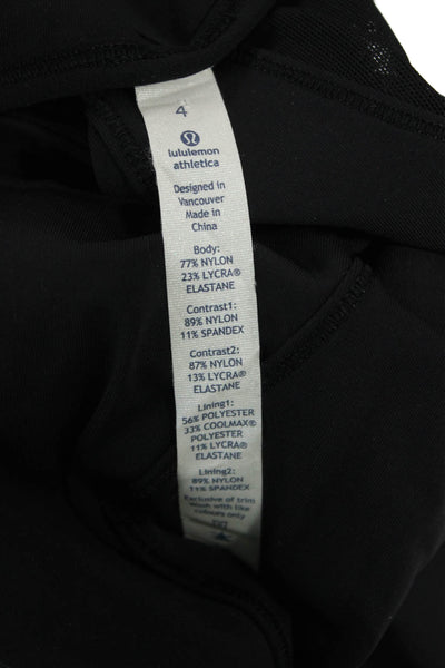 Lululemon Womens Tank Top Black Nylon Lycra Round Neck Size 4