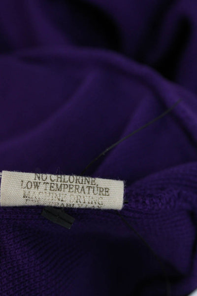 Peter Millar Women Pullover Sweatshirt Purple Cotton Mock Neck Zip Size 2XL