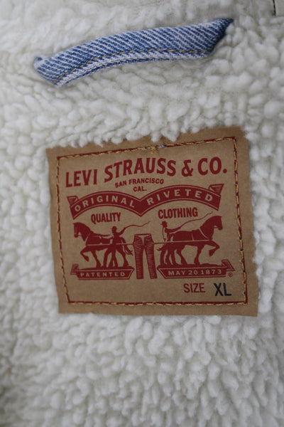 Levi Strauss & Co Women 90s Light Blue Cotton Collared Button Jacket Size XL