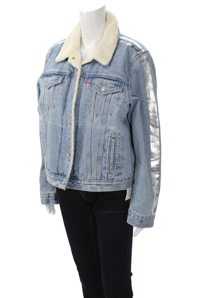 Levi Strauss & Co Womens Light Blue Cotton Long Sleeve Jacket Size XL