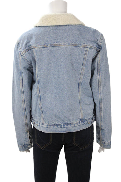 Levi Strauss & Co Women Light Blue Denim Collared Button Jacket Size XL