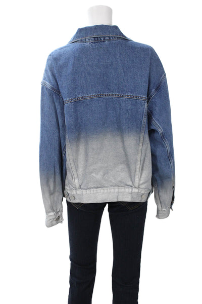 Levi Strauss & Co Women Dark Blue Cotton Collared Button Jacket 90s Size L