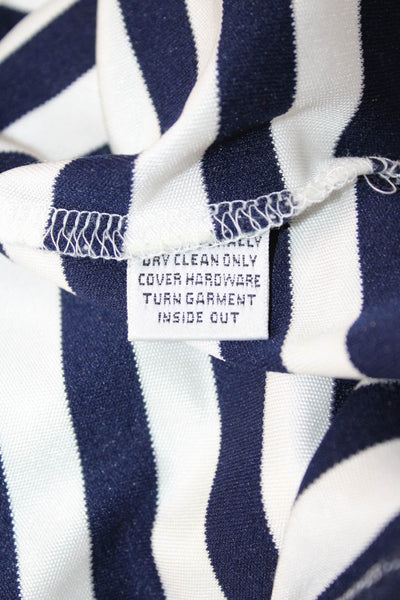 St. John Sport By Marie Gray Womens Basic Dark Blue Striped Viscose Tank Size L