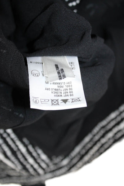 Escada Womens Black Striped Tie Jacket 3/4 Sleeve Round Neck Size 42