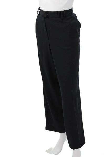 Escada Womens Dress Pants Black 100% Virgin Wool Hook and Eye Size 42