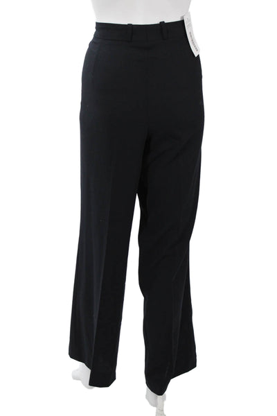 Escada Womens Dress Pants Black 100% Virgin Wool Hook and Eye Size 42