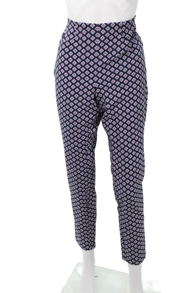 RLX Ralph Lauren Women Cropped Ankle Pants Dark Blue Geometric Size 10