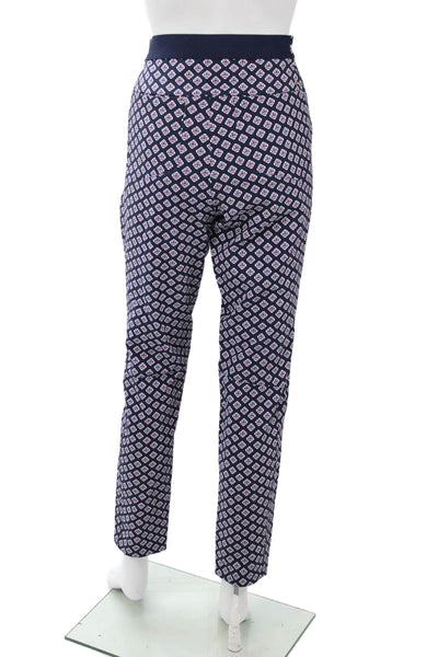 RLX Ralph Lauren Women Cropped Ankle Pants Dark Blue Geometric Size 10