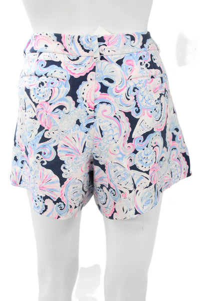 Lilly Pulitzer Women Paisley Button Shorts Dark Blue Size 12
