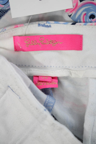 Lilly Pulitzer Women Paisley Button Shorts Dark Blue Size 12
