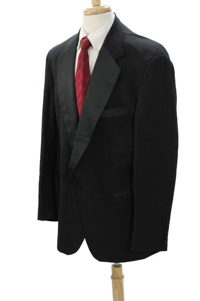 Christian Aujard Mens Tuxedo Jacket Black Wool Blend Button Size 46