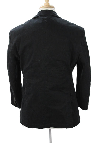 Tallia Mens Black Striped Worsted Wool Blazer Button Front Size 42