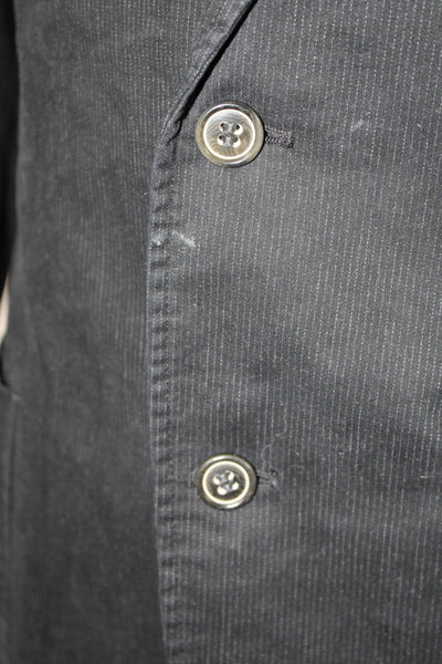 Tallia Mens Black Striped Worsted Wool Blazer Button Front Size 42