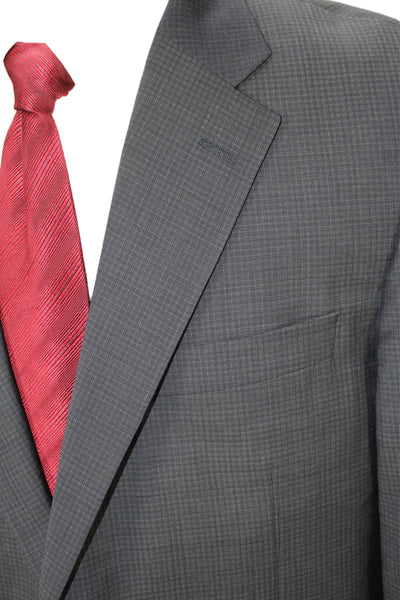 Hickey Freeman for Nordstrom Men Dark Gray Check Wool Suit Jacket Size 44