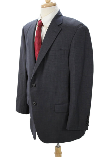 Hickey Freeman for Nordstrom Men Dark Gray Check Wool Suit Jacket Size 44