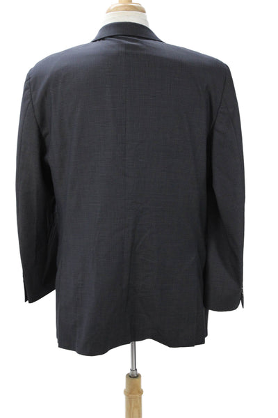 Hickey Freeman for Nordstrom Men Dark Gray Check Wool Suit Jacket Size 44