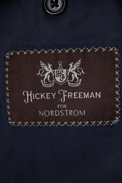 Hickey Freeman for Nordstrom Men Dark Gray Check Wool Suit Jacket Size 44