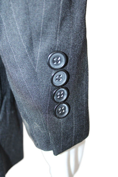 Gianfranco Ruffini Mens 2 Piece Dark Gray Striped Super100s Wool Suit Size 42